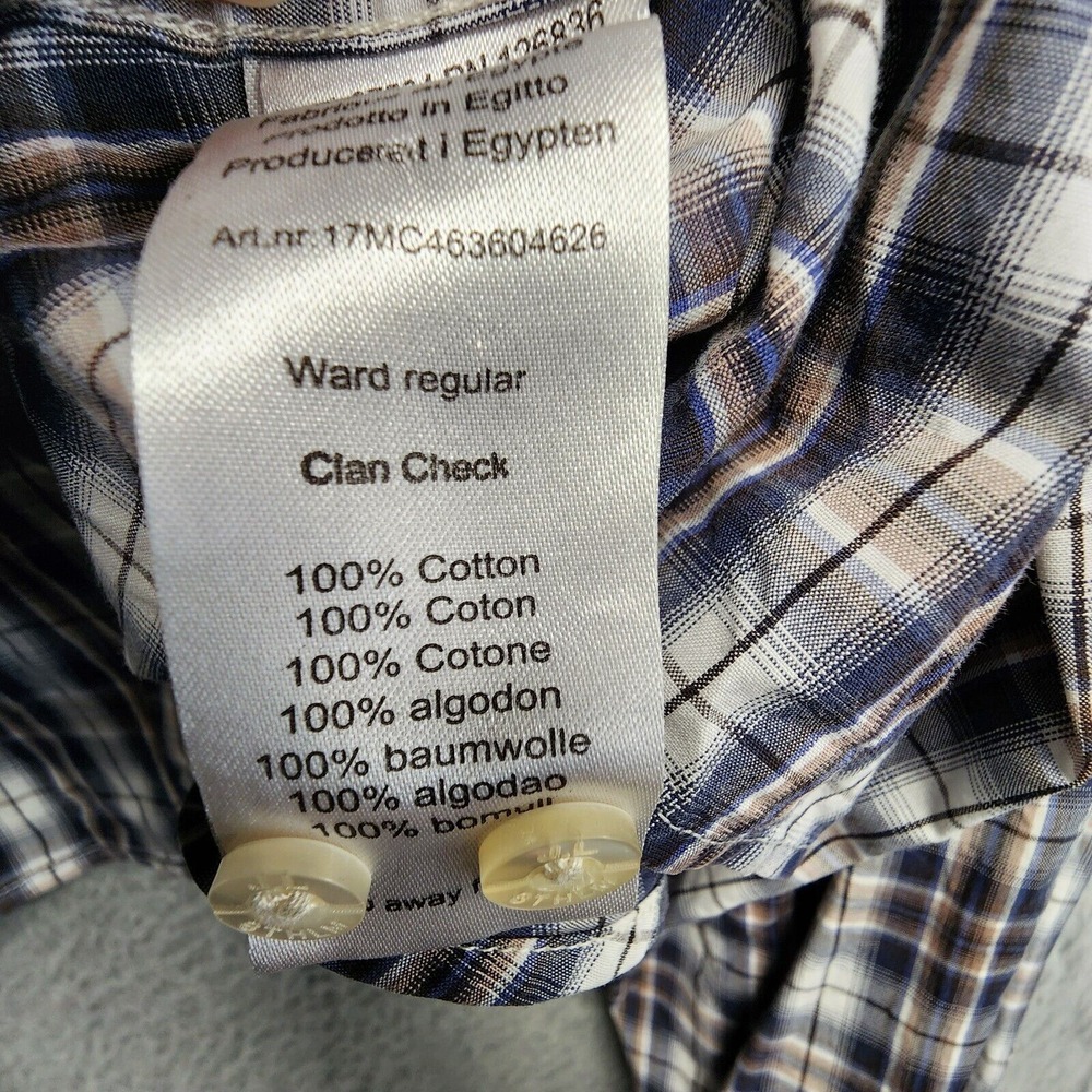 J Lindeberg Ward Shirt Mens XL (Fits Slim) Long Sleeve Clan Check Plaid PLS READ - Picture 10 of 12